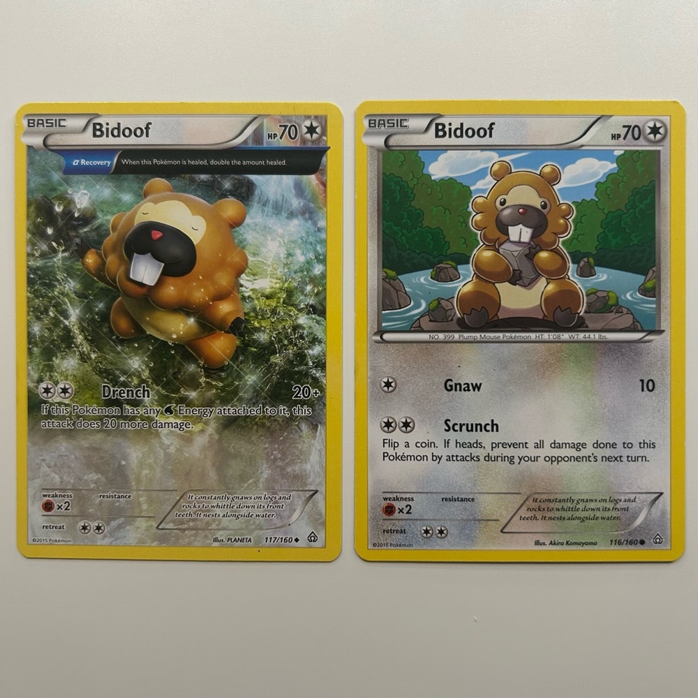 2015 Bidoof 116/160 117/160 Full Art Primal Clash Pokemon Lot
